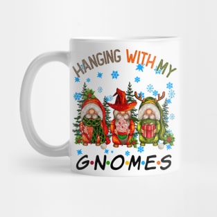 Funny Christmas Gnome Hanging With My Gnomies Family Pajamas Mug